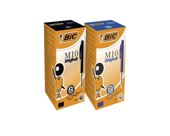Boite de 50 stylos a bille retractable BIC M10 Medium